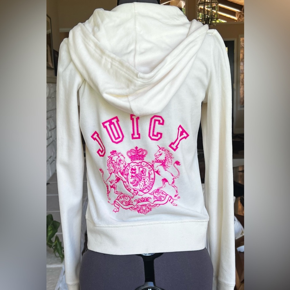 EUC Juicy Couture Y2K Velour Zip Up Hoodie S Small